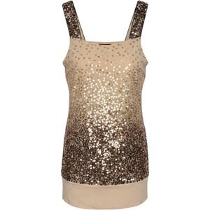 Max&Co. Ombre Sequin Mini Dress Champagne Bronze Made in Italy Size 4